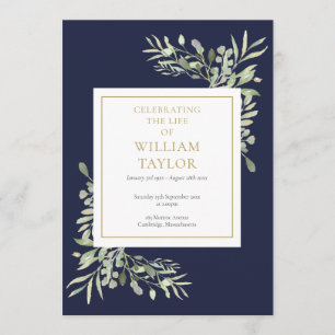 Greenery Foliage Funeral Memorial Order Of Service Programme