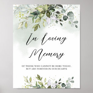Greenery foliage in loving memory wedding sign