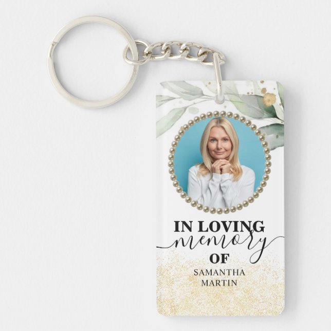 Greenery Foliage Memorial Gift Keychain (Front)
