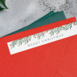 Greenery Foliage Modern Christmas Return Address Wrap Around Label<br><div class="desc">A Greenery Foliage Modern Christmas Return Address wrap around label. Click the edit button to customise this design with your details.</div>