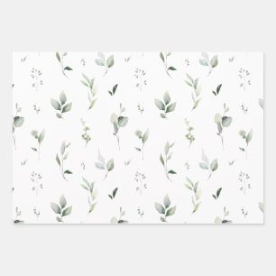Greenery Foliage Paper Flat Sheet Set of 3
