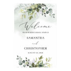 Greenery foliage rehearsal dinner welcome sign