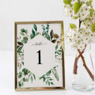 Greenery Foliage Table 1 Wedding Table Number