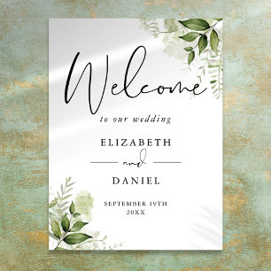 Greenery Foliage Wedding Welcome Sign