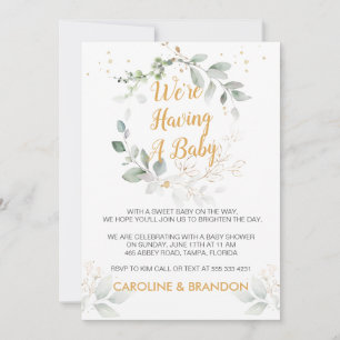Greenery foliage  We're having a Baby Announcement