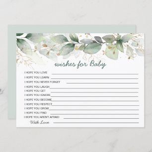 Greenery foliage Wishes for Baby Shower Game Invitation
