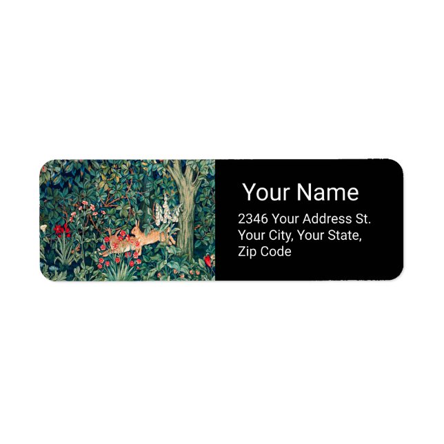 GREENERY,FOREST ANIMALS Hares ,Green Floral  (Front)