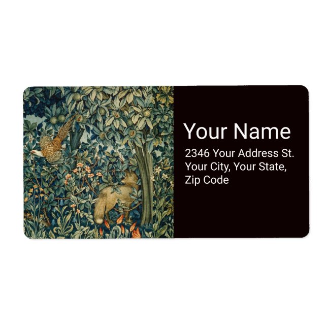 GREENERY,FOREST ANIMALS Pheasant ,Fox,Green Floral (Front)