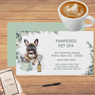 Greenery French Bulldog Pet Groomer Spa  Business Card
