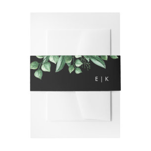 Greenery Fresh Leaf Modern Wedding Invitation Belly Band