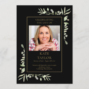 Greenery Funeral Memorial Order Of Service Program Programme