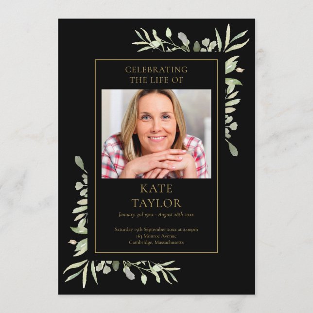 Greenery Funeral Memorial Order Of Service Program Programme (Front)