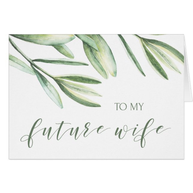 Greenery Future Wife Tropical Wedding Card (Front Horizontal)