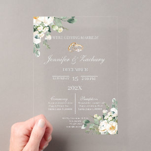 Greenery garden acrylic wedding invitations