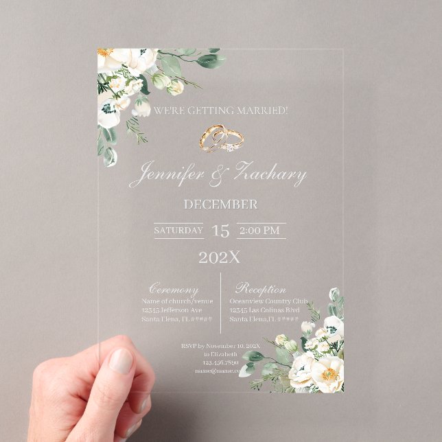 Greenery garden acrylic wedding invitations (Insitu (Handheld))