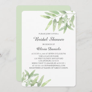 Greenery garden. Bridal Shower with olive branches Invitation