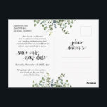 Greenery Garden, Love is Patient, Postponed Postcard<br><div class="desc">This is the modern summer greenery garden,  in Black font,  Wedding party invitation Rescheduled (Love is Patient) postcard. It is the perfect and elegant way to make the reschedule announcement to your friends and family.</div>