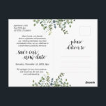 Greenery Garden, Love is Patient, Postponed Postcard<br><div class="desc">This is the modern summer greenery garden,  in Black font,  Wedding party invitation Rescheduled (Love is Patient) postcard. It is the perfect and elegant way to make the reschedule announcement to your friends and family.</div>