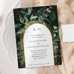 Greenery garden, Modern botanic arch wedding Invit Invitation<br><div class="desc">Modern Greenery Botanical Garden Wedding Invites in Sage Green wedding colour palette. This elegant arched wedding invitation is a perfect choice for outdoor garden spring or summer wedding. Features painted watercolor botanical leaves with modern arched frames and initial of the bride and groom. Make this Garden wedding invites a stylish...</div>