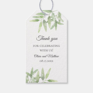 Greenery garden. Olive Branch wedding Thank You Gift Tags