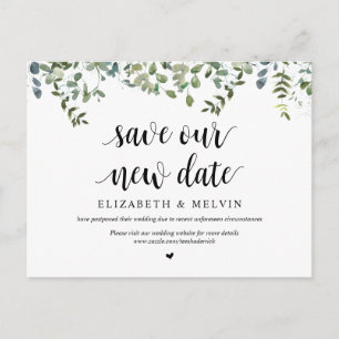 Greenery Garden, Save Our New Date, Postponed Postcard