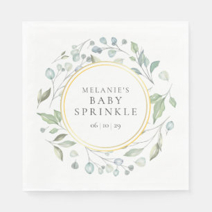 Greenery  Garland Baby Sprinkle / Shower Napkin