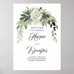 Greenery Garland Botanical Wedding Welcome Sign