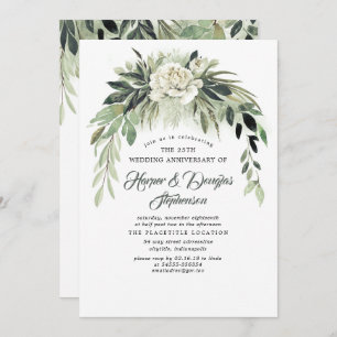 Greenery Garland Elegant Wedding Anniversary Party Invitation