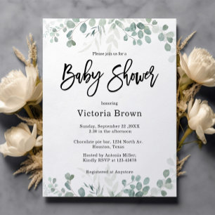 Greenery Gender Neutral Baby Shower  Invitation