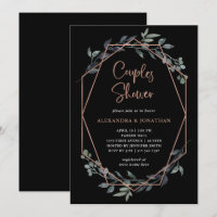 Greenery Geo Black | Rose Gold Couples Shower