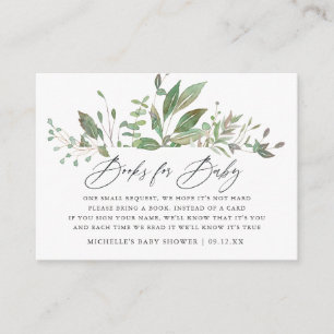 Greenery Geometric Baby Shower Book Request Enclosure Card