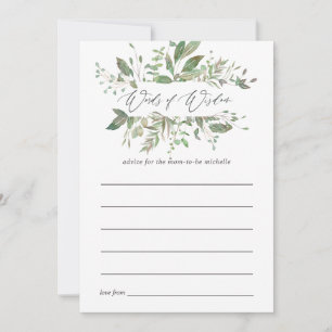 Greenery Geometric Baby Shower Mum Advice Card