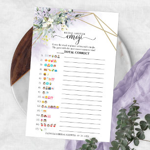 Greenery Geometric Bridal Shower Emoji Pictionary Flyer