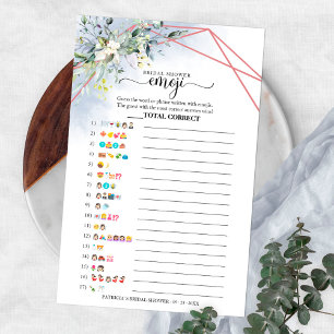 Greenery Geometric Bridal Shower Emoji Pictionary Flyer