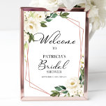 Greenery Geometric Bridal Shower Welcome Poster<br><div class="desc">Beautiful greenery eucalyptus white floral geometric bridal shower welcome sign. Easy to personalize with your details. Please get in touch with me via chat if you have questions about the artwork or need customization. PLEASE NOTE: For assistance on orders,  shipping,  product information,  etc.,  contact Zazzle Customer Care directly https://help.zazzle.com/hc/en-us/articles/221463567-How-Do-I-Contact-Zazzle-Customer-Support-.</div>