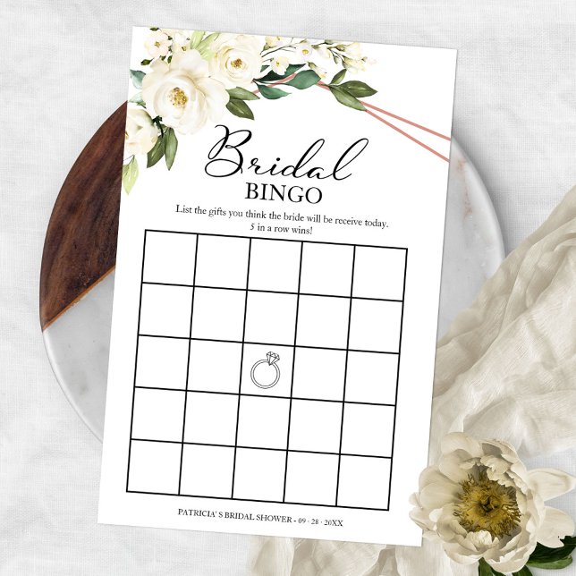 Greenery Geometric Floral Bridal Shower Bingo Flye Flyer (Creator Uploaded)