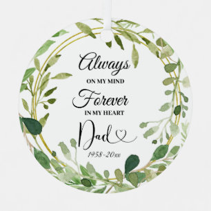 Greenery Geometric Loving Memorial of Father  Metal Tree Decoration
