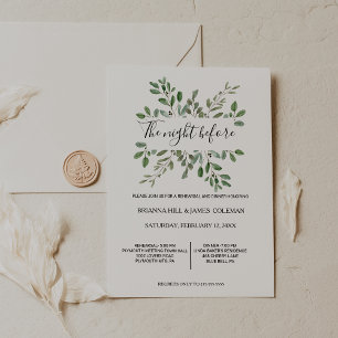Greenery Geometric Tropical Rehearsal Dinner Invitation