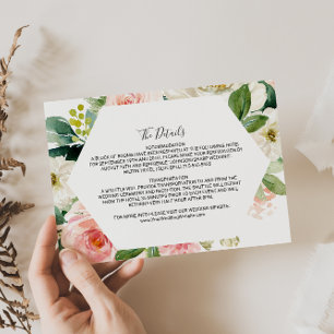 Greenery Geometric Wedding Details Insert Card