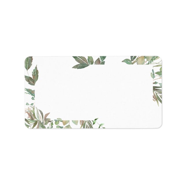 Greenery Geometric Wedding Label (Front)