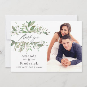 Greenery Geometric Wedding Thank You Card