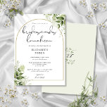 Greenery Gold Arch Bridesmaids Luncheon Invitation<br><div class="desc">This elegant botanical greenery leaves gold arch bridesmaid's luncheon invitation can be personalised with your information in chic typography with your monogram initials on the reverse. Designed by Thisisnotme©</div>