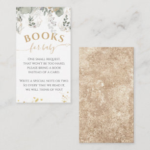 Greenery & Gold Baby Shower book request Enclosure Card