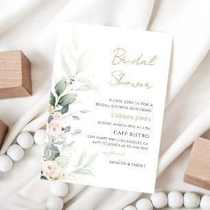 Greenery Gold Bridal Shower Invitation