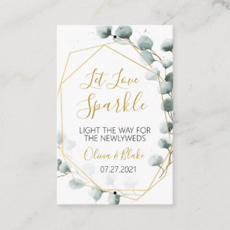 Greenery & Gold Eucalyptus Sparkler Tag