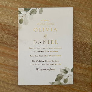 Greenery & Gold Foil Wedding