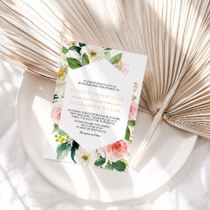 Greenery & Gold Geometric Elegant Floral wedding Invitation