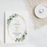 Greenery Gold Geometric Frame Simple We Do Wedding