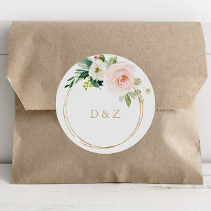 Greenery & Gold Geometric Wedding Envelope Seals