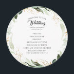 Greenery Gold Leaves Elegant Wedding Program Programme<br><div class="desc">Greenery flat wedding programs</div>